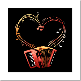 Accordion Heart Choir Polka Musician Accordionist Posters and Art